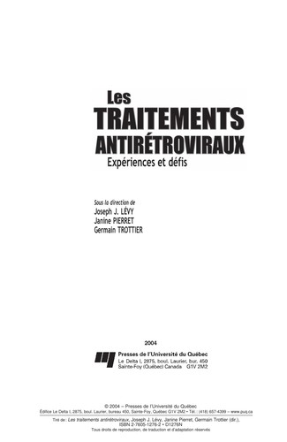 Cover of Les traitements antirétroviraux
