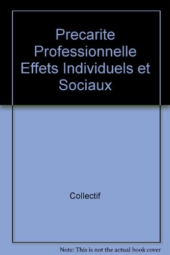 Cover of La précarité professionelle