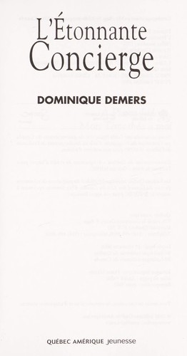 Cover of L'étonnante concierge