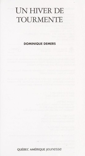 Cover of Un hiver de tourmente