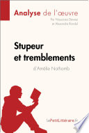Cover of Stupeur et tremblements d'Amélie Nothomb (Analyse de l'oeuvre)