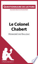 Cover of Le Colonel Chabert de Balzac