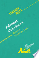 Cover of Adressat Unbekannt von Kathrine Kressmann Taylor (Lektürehilfe)