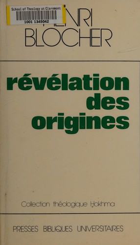 Cover of Révélation des origines