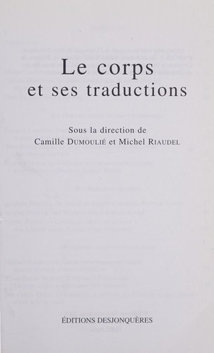 Cover of Le corps et ses traductions