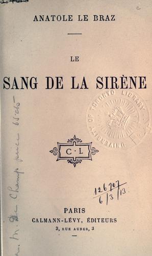 Cover of Le sang de la Sirène