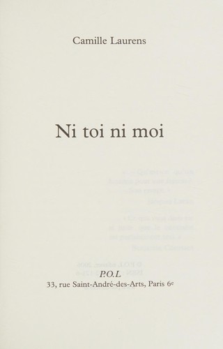 Cover of Ni toi ni moi