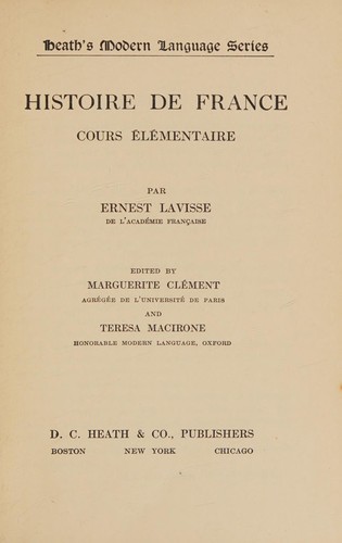 Cover of Histoire de France, depuis les origines jusqu'à la révolution
