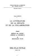 Cover of La littérature de la défaite et de la collaboration