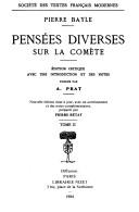 Cover of Pensées diverses sur la comète