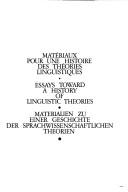 Cover of Matériaux pour une histoire des théories linguistiques =
