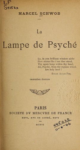Cover of La lampe de Psyché