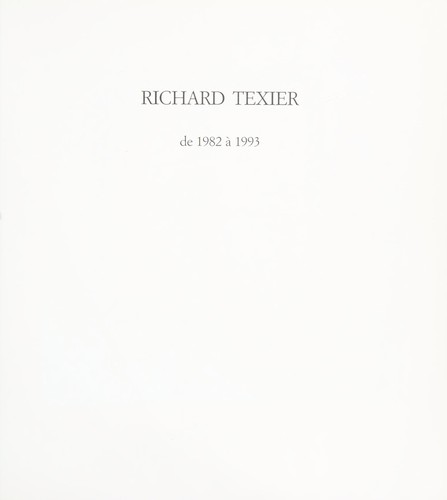 Cover of Richard Texier