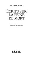 Cover of Ecrits sur la peine de mort