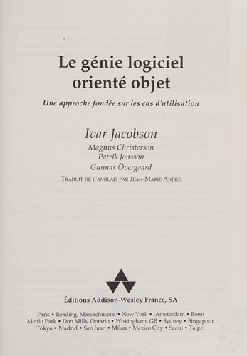 Cover of Le génie logiciel orienté objet
