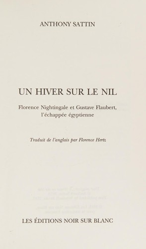 Cover of Un hiver sur le Nil