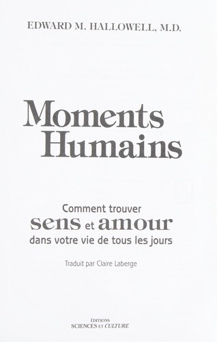 Cover of Moments humains