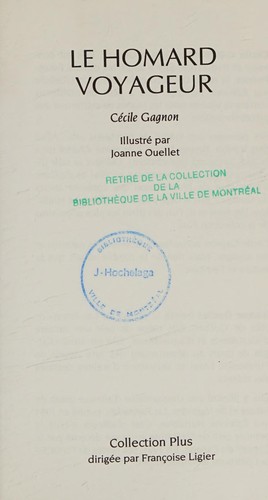 Cover of Le homard voyageur