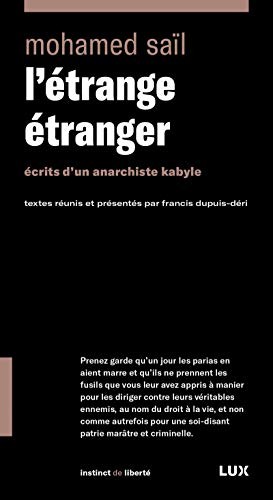 Cover of L'étrange étranger - Écrits d'un anarchiste kabyle