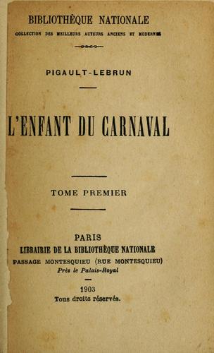 Cover of L' enfant du carnaval