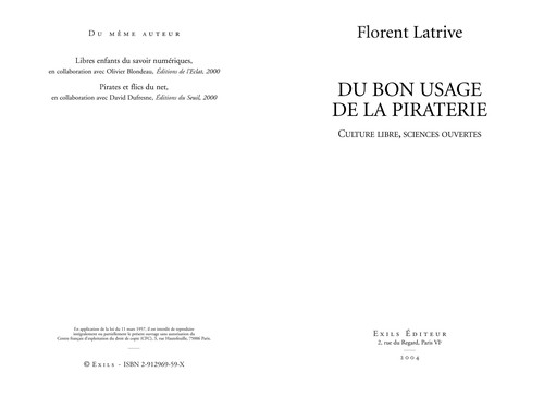 Cover of Du bon usage de la piraterie