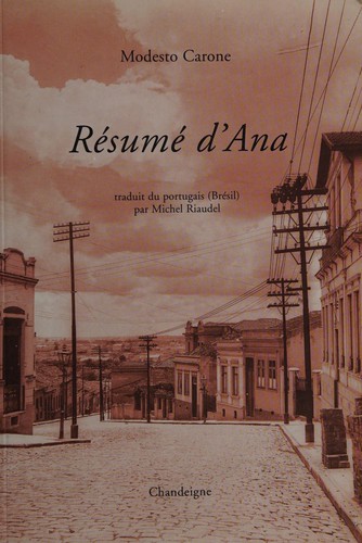 Cover of Résumé d'Ana