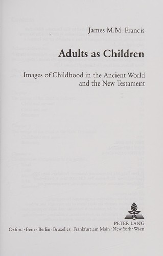 Cover of Adults As Children