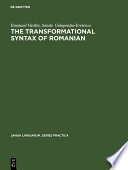 Cover of The transformational syntax of Romanian