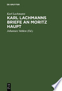Cover of Karl Lachmanns Briefe an Moritz Haupt