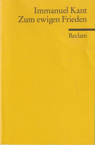 Cover of Zum ewigen Frieden. Ein philosophischer Entwurf