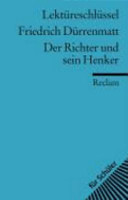 Cover of Friedrich Dürrenmatt, Der Richter und sein Henker