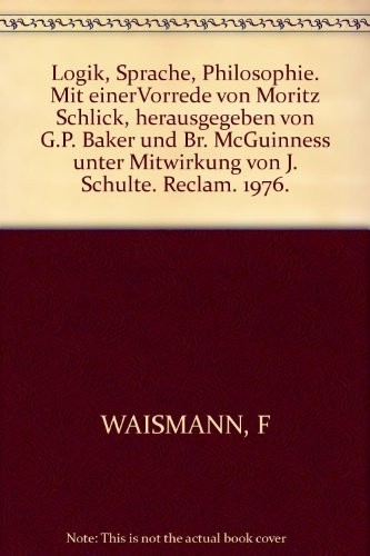 Cover of Logik, Sprache, Philosophie