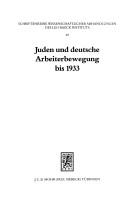 Cover of Juden Und Deutsche Arbeiterbewegung Bis 1933: Soziale Utopien Und Religios-Kulturelle Traditionen (Schriftenreihe Wissenschaftlicher Abhandlungen Des Leo Baeck) (German Edition)