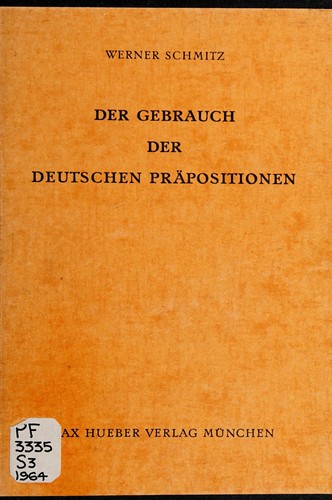 Cover of Der Gebrauch Der Deutschen Prapositionen
