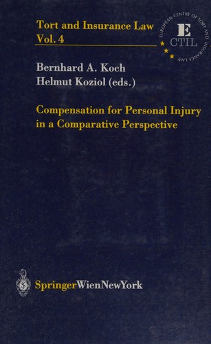 Cover of Compensation for personal injury in a comparative perspective