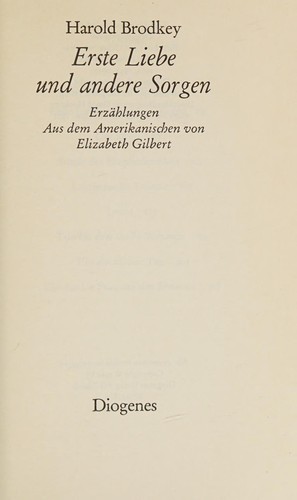 Cover of Erste Liebe und andere Sorgen