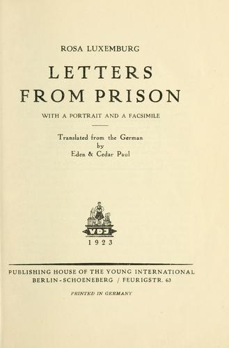 Cover of Letters from prison