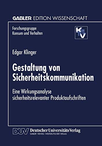 Cover of Gestaltung von Sicherheitskommunikation