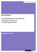 Cover of CO2-Bindung durch Speckbaum. Botanische Daten und Nachhaltigkeitsbilanz