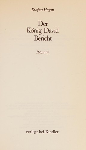 Cover of Der König David Bericht