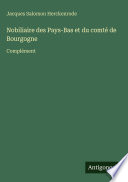 Cover of Nobiliaire des Pays-Bas et du comté de Bourgogne
