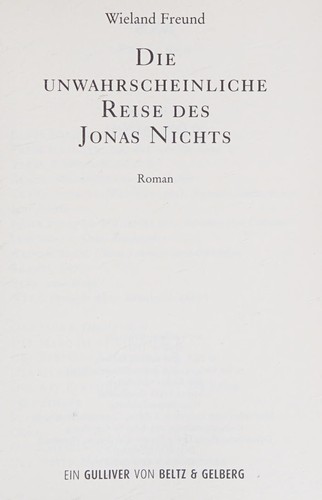 Cover of Die unwahrscheinliche Reise des Jonas Nichts