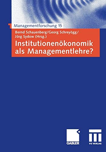 Cover of Institutionenökonomik als Managementlehre?