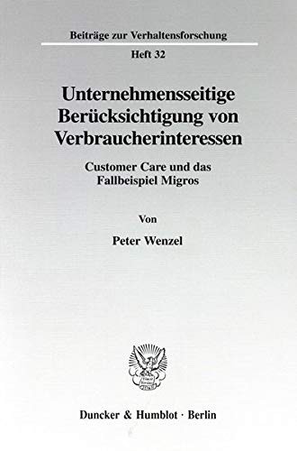 Cover of Unternehmensseitige Berücksichtigung von Verbraucherinteressen