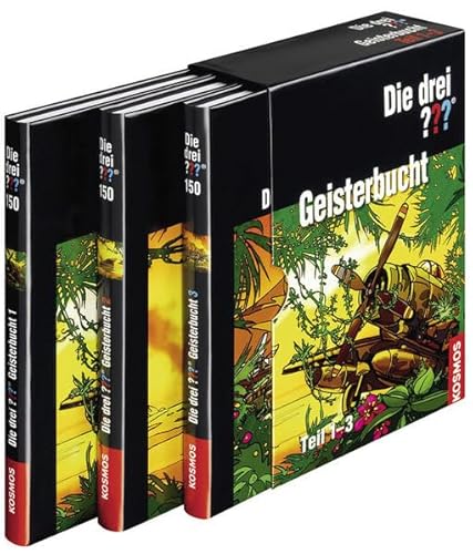 Cover of Die drei ??? Geisterbucht: Rashuras Schatz, Flammendes Wasser, Der brennende Kristall (Die drei Fragezeichen, #150).