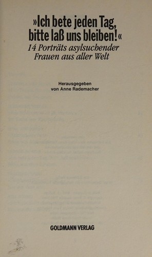 Cover of "Ich bete jeden Tag, bitte lass uns bleiben"