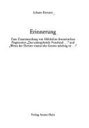 Cover of Erinnerung