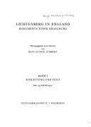 Cover of Lichtenberg in England