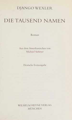 Cover of Die tausend Namen