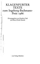 Cover of Klagenfurter Texte zum Ingeborg-Bachmann-Preis